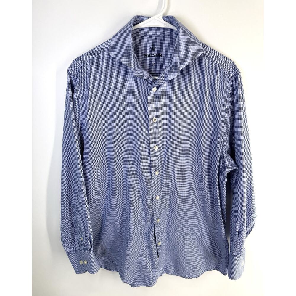 Macson European Button Down Shirt Men's Medium Blue